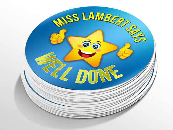 Personalised Round Teacher Sticker Labels, student sticker, school sticker