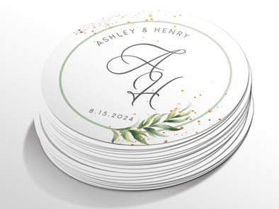 Personalised Round Wedding Sticker Labels, Party bag, logo stickers