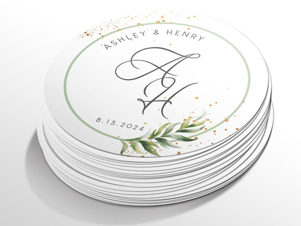 Personalised Round Wedding Sticker Labels, Party bag, logo stickers