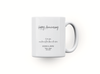Personalised Star map happy anniversary, Galaxy Night Sky Keepsake Gift mug