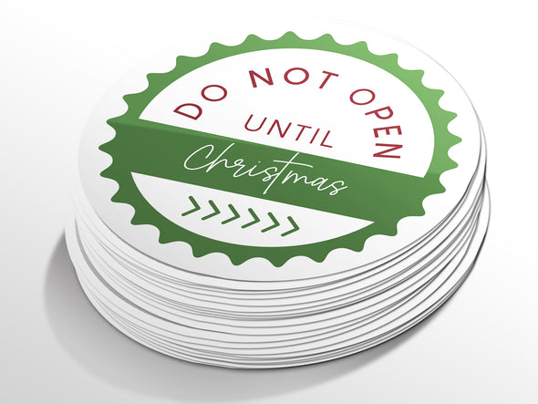 Personalised Round Christmas Sticker Labels, party label, surprise party, holiday sticker