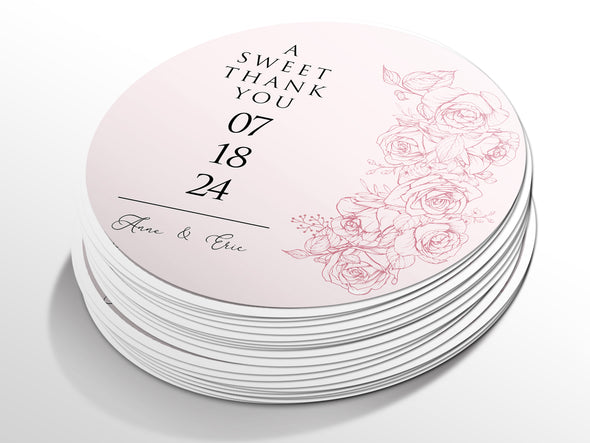Personalised Round Wedding Sticker Labels, Party bag, logo stickers