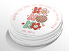 Personalised Round Christmas Sticker Labels, party label, surprise party, holiday sticker