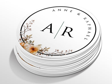 Personalised Round Wedding Sticker Labels, Party bag, logo stickers