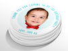 Personalised Round Birthday Photo Sticker Labels, party label, surprise party, custom birthday sticker
