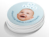 Personalised Round Baptism Photo Sticker Labels, Christening sticker, custom sticker