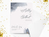 Personalised Dusty Blue Watercolor Wedding Invitations with Envelopes