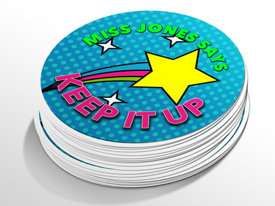 Personalised Round Teacher Sticker Labels, student sticker, school sticker