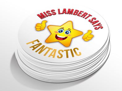 Personalised Round Teacher Sticker Labels, student sticker, school sticker