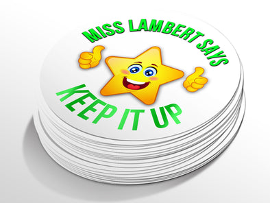 Personalised Round Teacher Sticker Labels, student sticker, school sticker