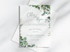 Personalised Sage Leaves Wedding Invitations with Envelopes