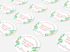 Personalised Round Christmas Sticker Labels, party label, surprise party, holiday sticker