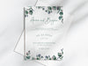 Personalised Sage Leaves Wedding Invitations with Envelopes