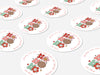Personalised Round Christmas Sticker Labels, party label, surprise party, holiday sticker