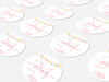 Personalised Round Birthday Sticker Labels, party label, surprise party, birthday label