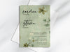 Personalised Sage Floral Wedding Invitations with Envelopes