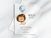 Personalised Animal Lion Kids Birthday Party Invitations with Envelopes