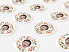 Personalised Round Christmas Photo Sticker Labels, party label, surprise party, holiday sticker