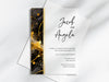 Personalised Black and Gold Wedding Invitations with Envelopes