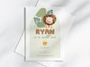 Personalised Animal Lion Kids Birthday Party Invitations with Envelopes