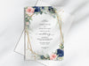 Personalised Floral Wedding Invitations with Envelopes