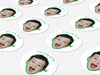 Personalised Round Birthday Photo Sticker Labels, party label, surprise party, custom birthday sticker