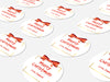 Personalised Round Christmas Sticker Labels, party label, surprise party, holiday sticker