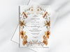 Personalised Rustic Floral Wedding Invitations with Envelopes
