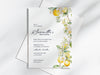 Personalised Lemon Floral Birthday Party Invitations with Envelopes