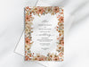 Personalised Rustic Floral Wedding Invitations with Envelopes