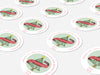 Personalised Round Christmas Sticker Labels, party label, surprise party, holiday sticker