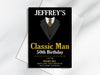 Personalised Classic Man Birthday Party Invitations with Envelopes