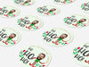 Personalised Round Christmas Photo Sticker Labels, party label, surprise party, holiday sticker