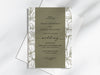 Personalised Sage Floral Wedding Invitations with Envelopes