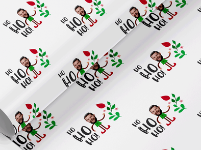Personalised Christmas funny face photo elf Gift Wrap/Wrapping Paper