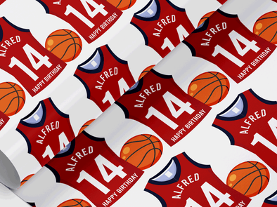 Personalised Birthday basketball themed Gift Wrap/Wrapping Paper