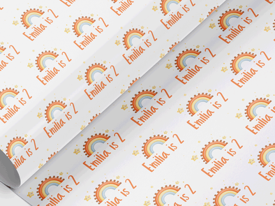 Personalised Birthday Rainbow Gift Wrap/Wrapping Paper