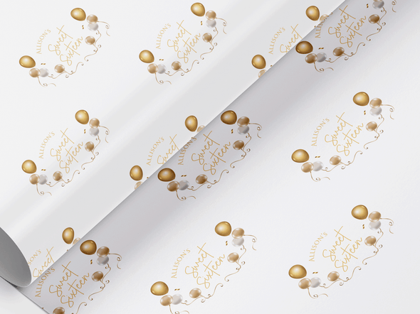 Personalised Birthday Sweet 16 Gift Wrap/Wrapping Paper