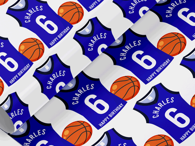 Personalised Birthday basketball themed Gift Wrap/Wrapping Paper