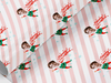 Personalised Christmas funny face photo elf Gift Wrap/Wrapping Paper