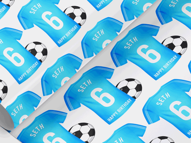 Personalised Birthday soccer themed Gift Wrap/Wrapping Paper