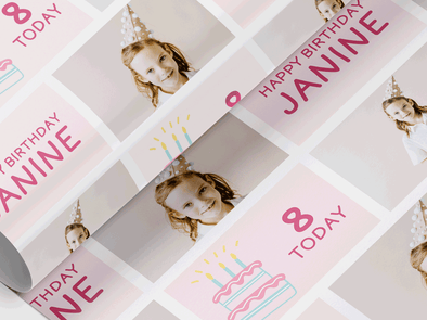 Personalised Birthday photo Gift Wrap/Wrapping Paper