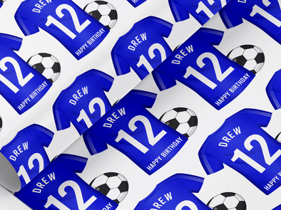 Personalised Birthday soccer Gift Wrap/Wrapping Paper