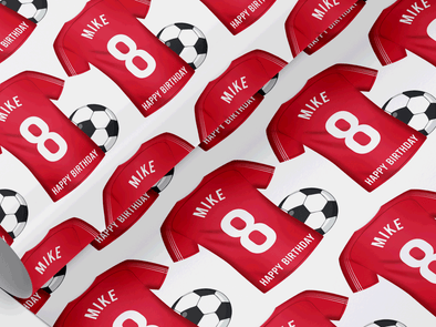 Personalised soccer themed Gift Wrap/Wrapping Paper