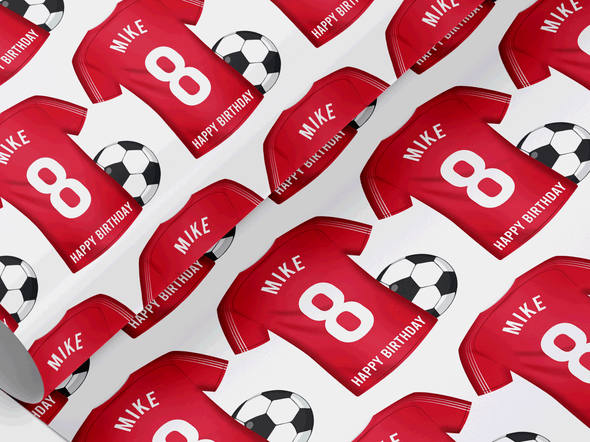 Personalised soccer themed Gift Wrap/Wrapping Paper