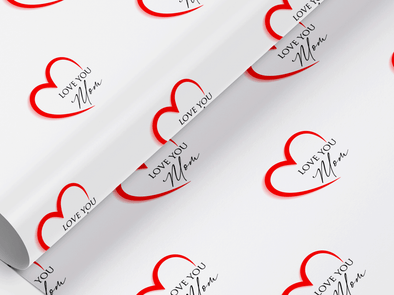 Personalised Love you Mom Gift Wrap/Wrapping Paper