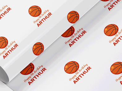 Personalised Birthday basketball themed Gift Wrap/Wrapping Paper