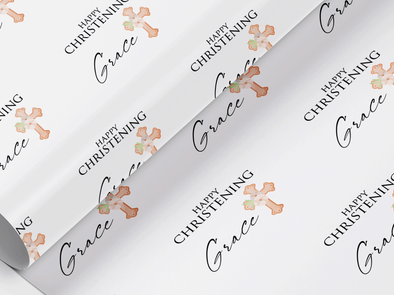 Personalised Christening Gift Wrap/Wrapping Paper