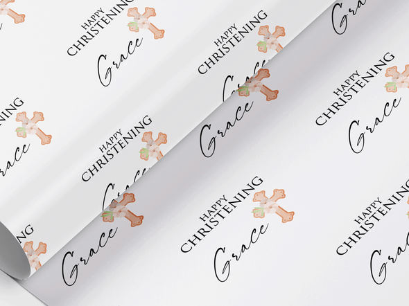 Personalised Christening Gift Wrap/Wrapping Paper