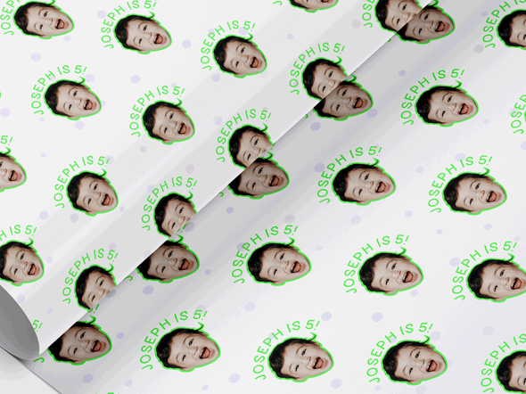 Personalised Birthday Face photo Gift Wrap/Wrapping Paper
